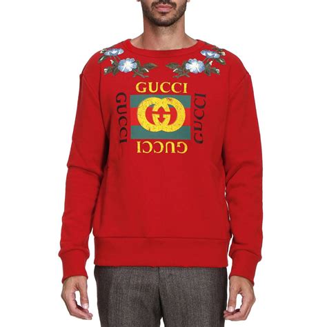 maglia rossa con la scritta gucci semplice|GUCCI Maglia rossa in lana con logo .